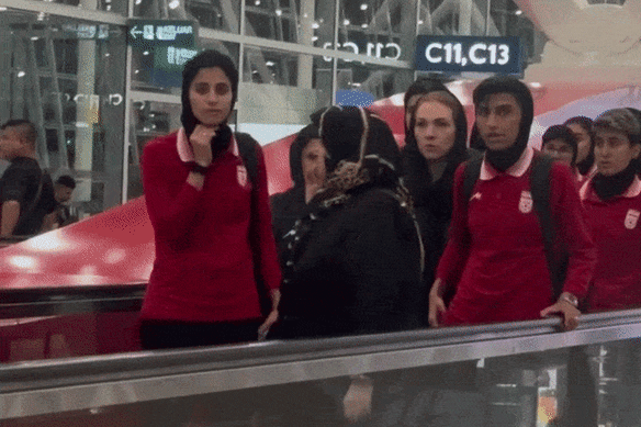 The Iranian women’s soccer team has touched down in Kuala Lumpur.