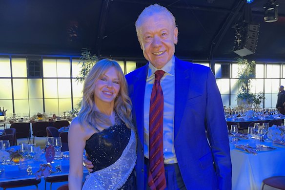 Anthony Pratt with headline act Kylie Minogue at the annual Visy night in Kew.