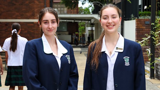 St Ursula’s College IB students Alyssa Truant and Olivia Holt.