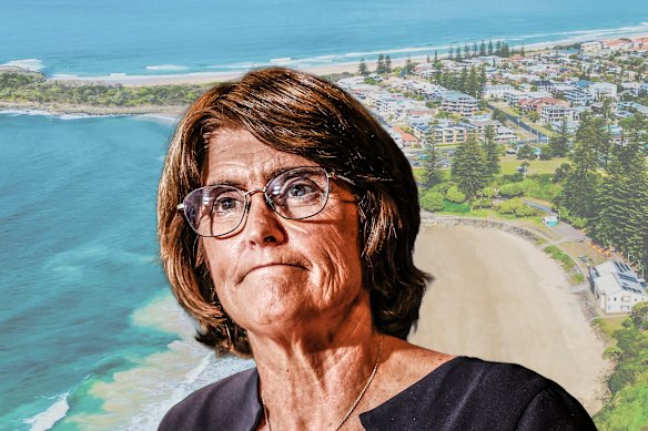 Michele Bullock and the pretty coastal town of Yamba, where she just bought a house.