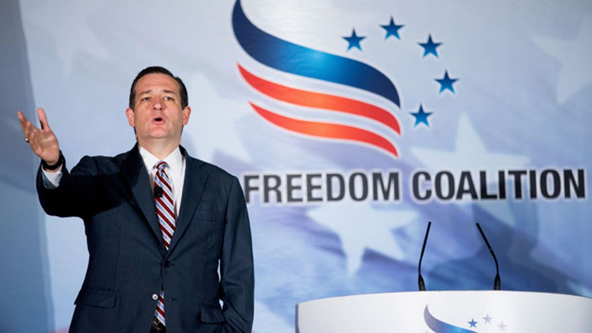 Republican presidential candidate, Sen. Ted Cruz, R-Texas, speaks during the Road to Majority 2015 convention in Washington, Thursday, June 18, 2015. (AP Photo/Andrew Harnik)