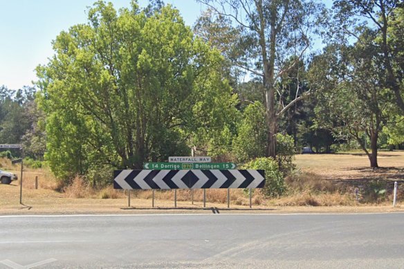 The Waterfall Way at Thora. The highway is a popular tourist drive between Armidale and Bellingen