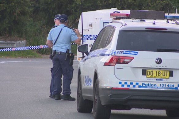 Police have taped off a street near the unit where a 38-year-old man was shot.