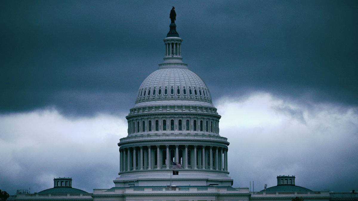 Clouds behind the U.S. Capitol building