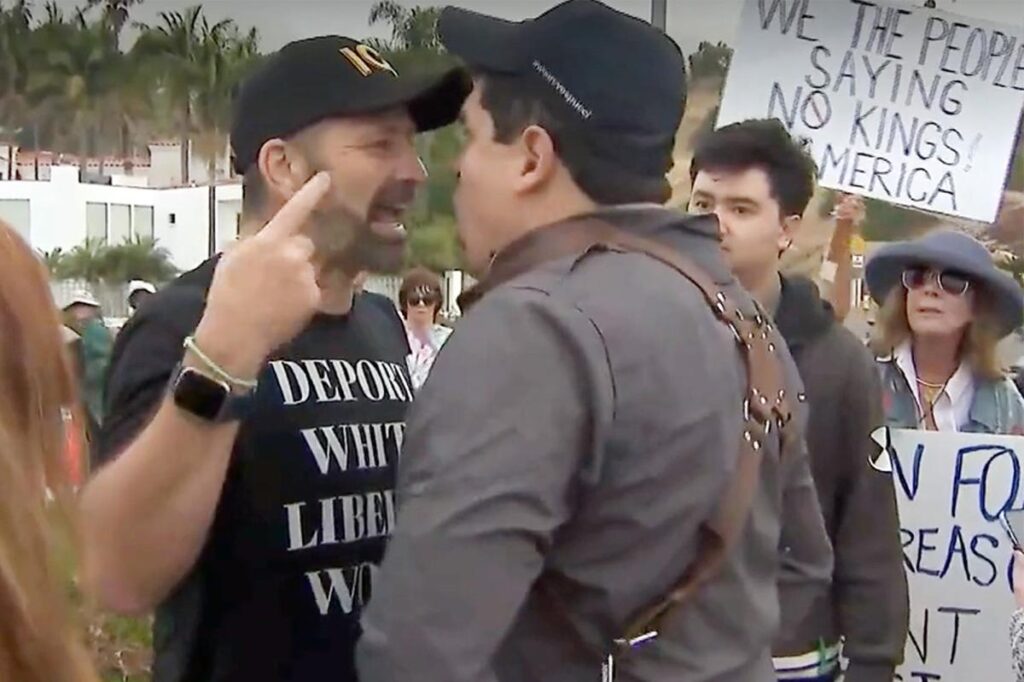 Protesters face off at ‘No Kings’ demonstration outside Trump’s SoCal golf course