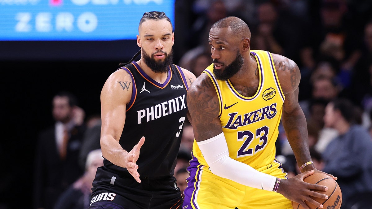 Dillon Brooks guarding LeBron James