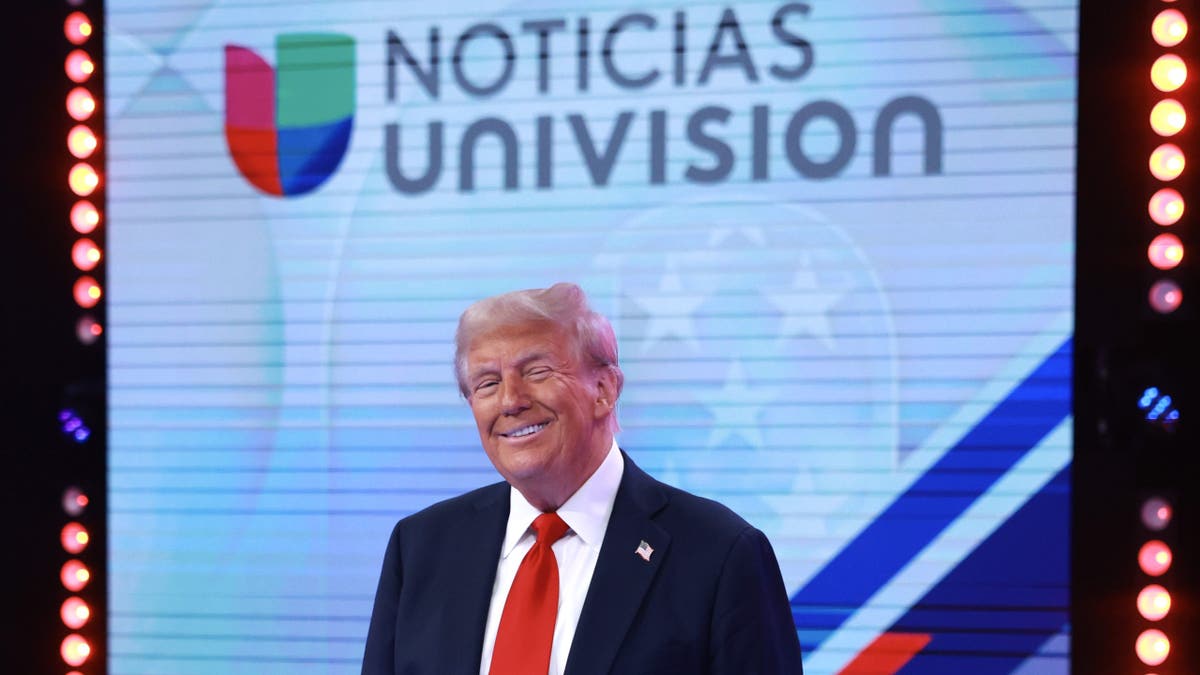 Donald Trump speaks at a Univision event
