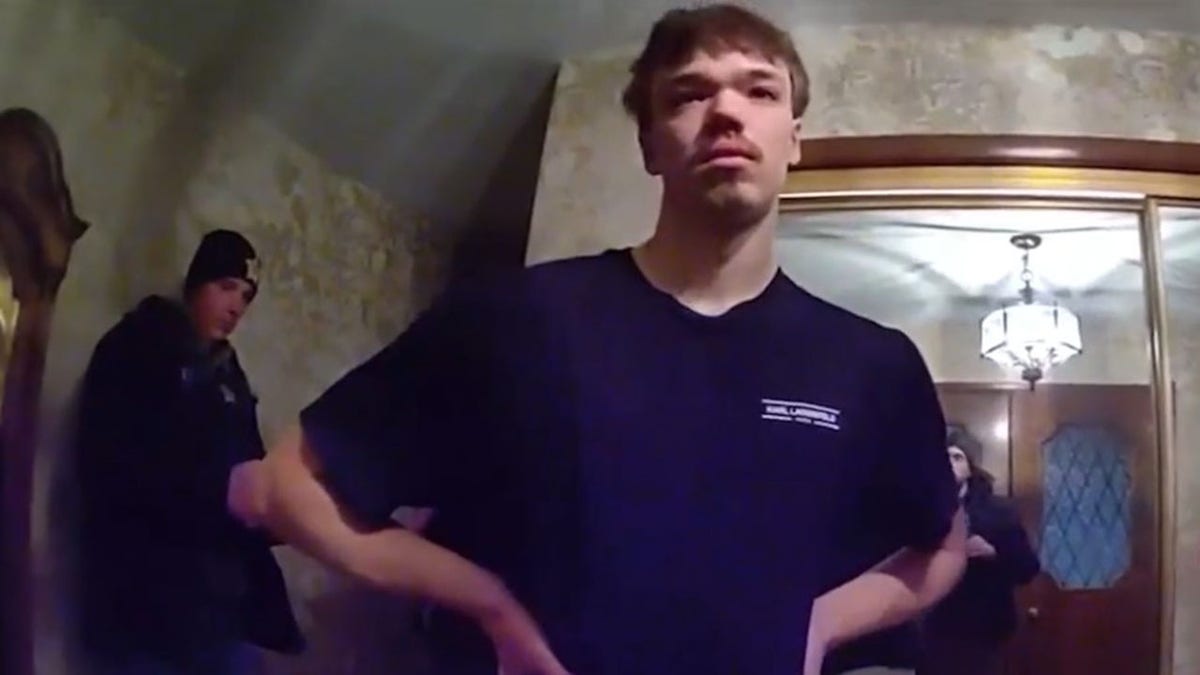 Nedas Revuckas, 19, pictured in police bodycam video.