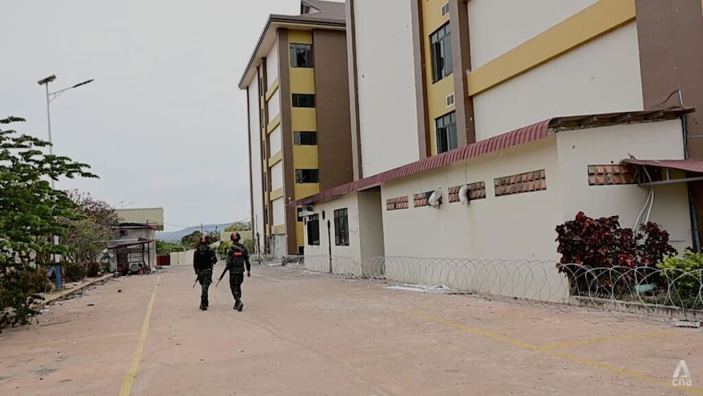 Behind Cambodian border casino, Thai military shows off a scam hub