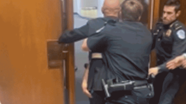 Sen. Sheehy breaking man arm with Capitol Police