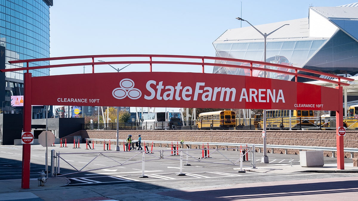 State Farm Arena sign outside stadium