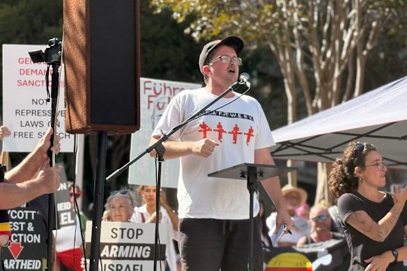 Liam Parry, 33, was one of the first people in Queensland arrested and charged for using a banned phrase under the Crisafulli government’s new laws. 