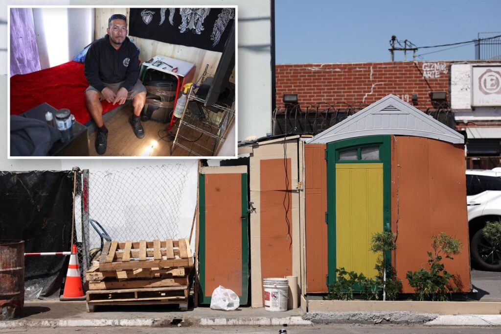 Exclusive | Inside LA’s homeless mini town as tiny houses with TVs and AC are illegally sold for 0 Exclusive | Inside LA’s homeless mini town as tiny houses with TVs and AC are illegally sold for 0