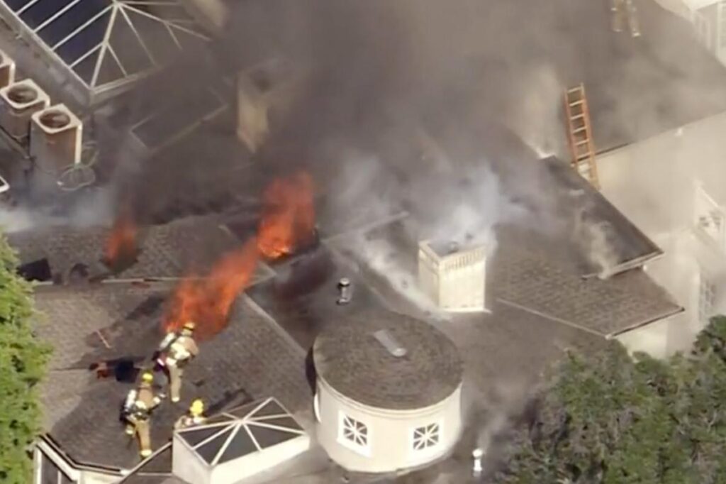 Firefighters battling massive blaze at Beverly Crest mansion