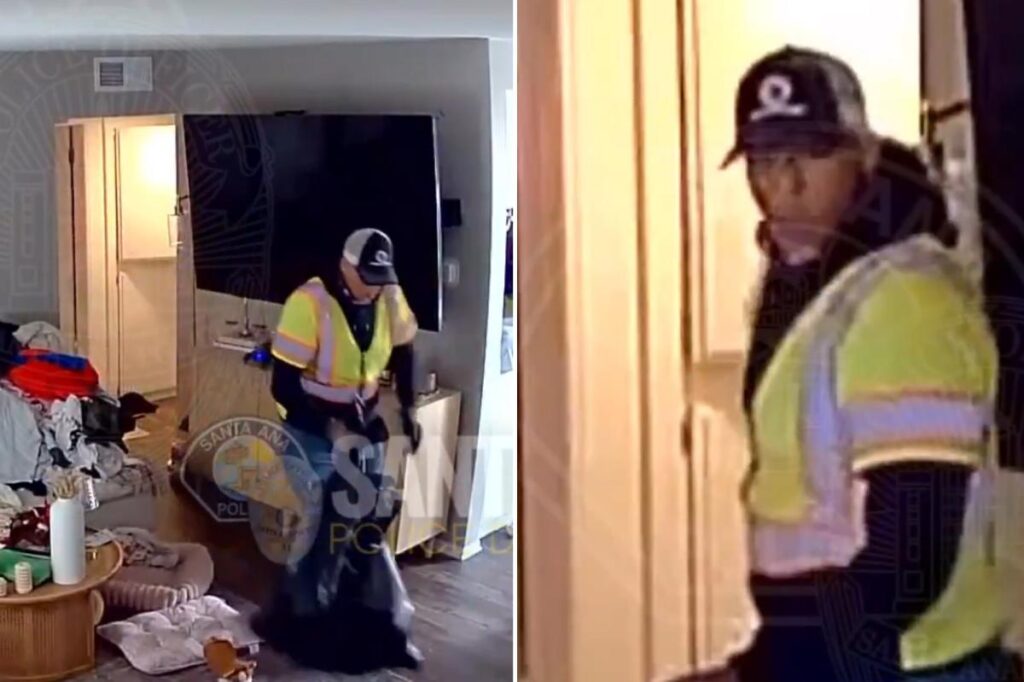 Shocking footage shows burglar sneaking around woman’s apartment in disguise in broad daylight