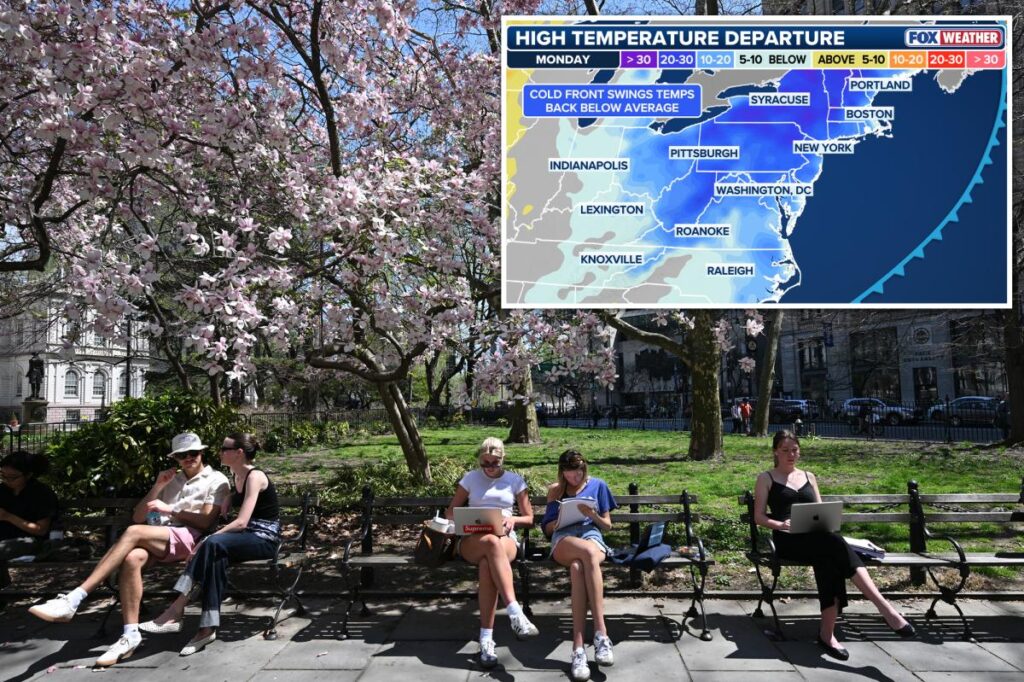 Cold front to follow record heat across the East Coast next week