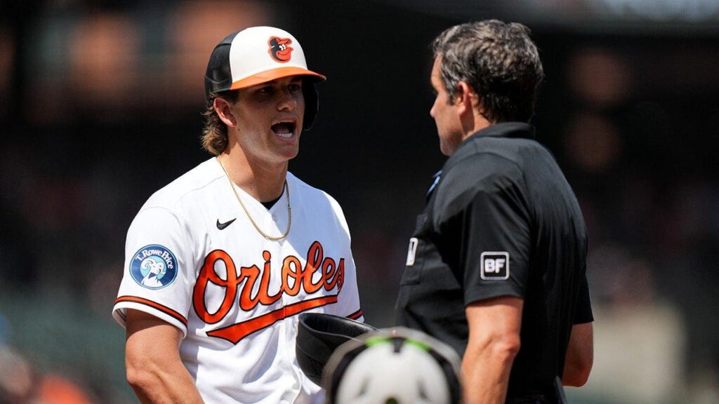 Orioles lose controversial challenge after Coby Mayo unintentionally triggers review