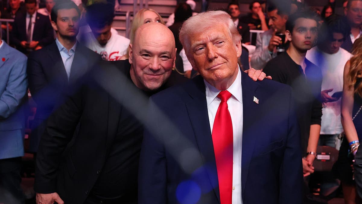 US President Donald Trump and UFC President Dana White attending UFC 327 event in Miami