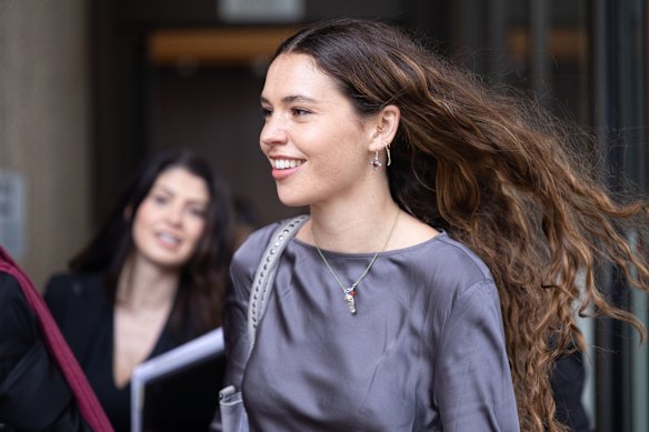 Charlotte MacInnes outside the Federal Court in Sydney on Wednesday.