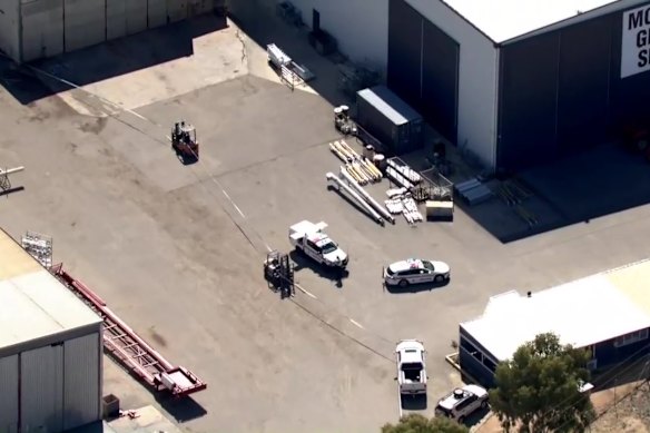 The scene of the shooting at Moylan Grain Silos Kellerberrin.