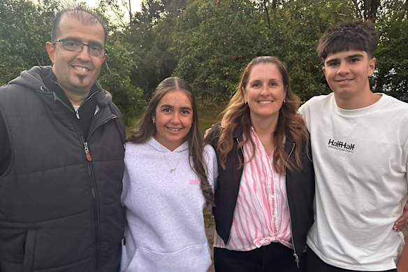 Frank Giamarelos with daughter Stella, wife Melissa and son Jordan.