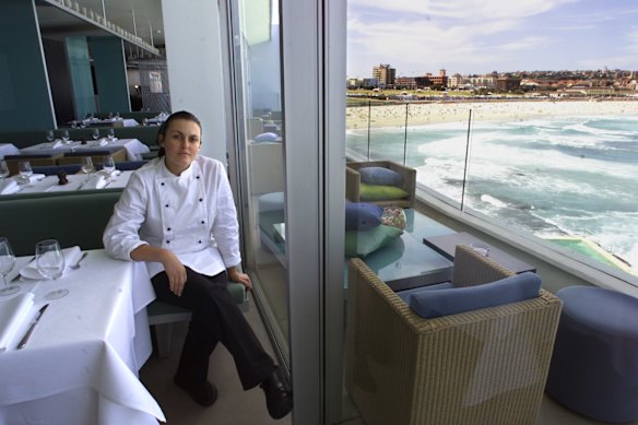 Karen Martini at the newly opened Icebergs Dining Room in 2003.