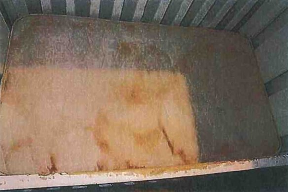 The mattress in Tiffani’s cot. 