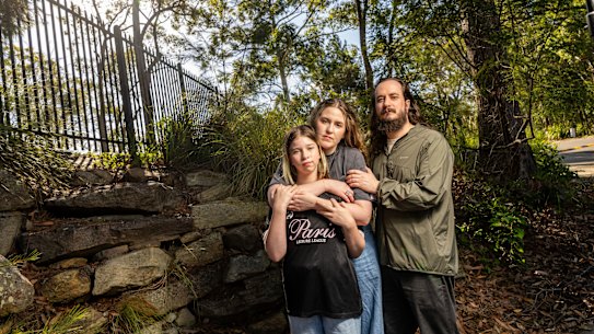 Jane and Paul Conte, with daughter Nia, say parents were not properly consulted on changed to Lindfield Learning Village.