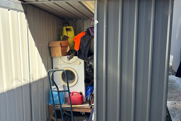 A sword, stored in a garden shed, allegedly used in the murder of two Cobblebank children in September 2025.