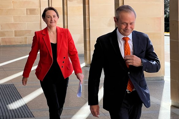Energy Minister Amber-Jade Sanderson and WA Premier Roger Cook.