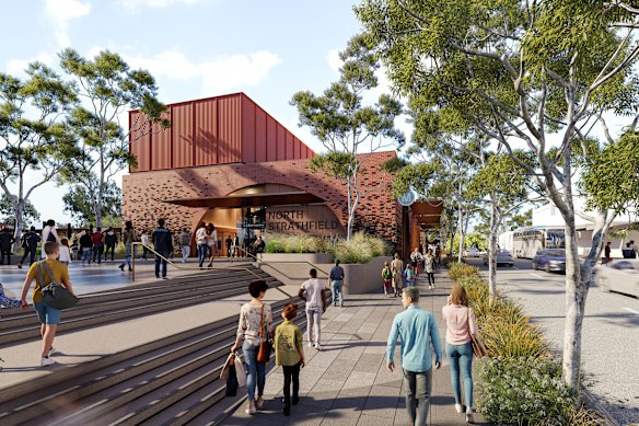 An early design for the North Strathfield station on the Metro West line.