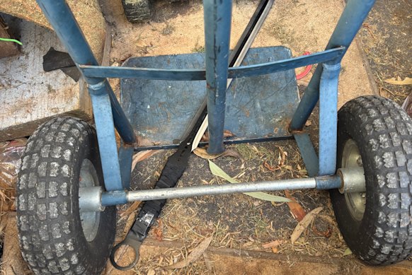 It was later moved by police and placed on a blue trolley to be photographed.