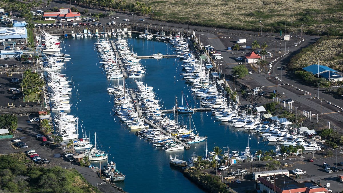 small boat marina and harbor at Honokohau in Hawaii