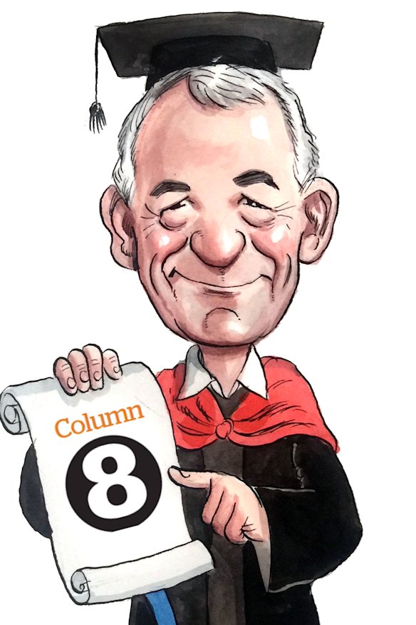 An illustration of frequent Column 8 contributor George Manojlovic by our late cartoonist John Shakespeare.