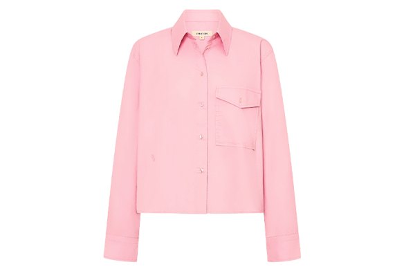 A relaxed cotton shirt with contrast buttons and flap pocket detailing.