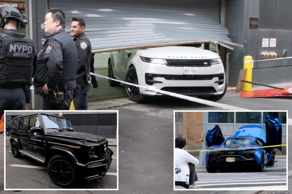 Bone-headed bandits try to steal McClaren, G wagon during NYC heist — only to be stopped by parking gate Bone-headed bandits try to steal McClaren, G wagon during NYC heist — only to be stopped by parking gate