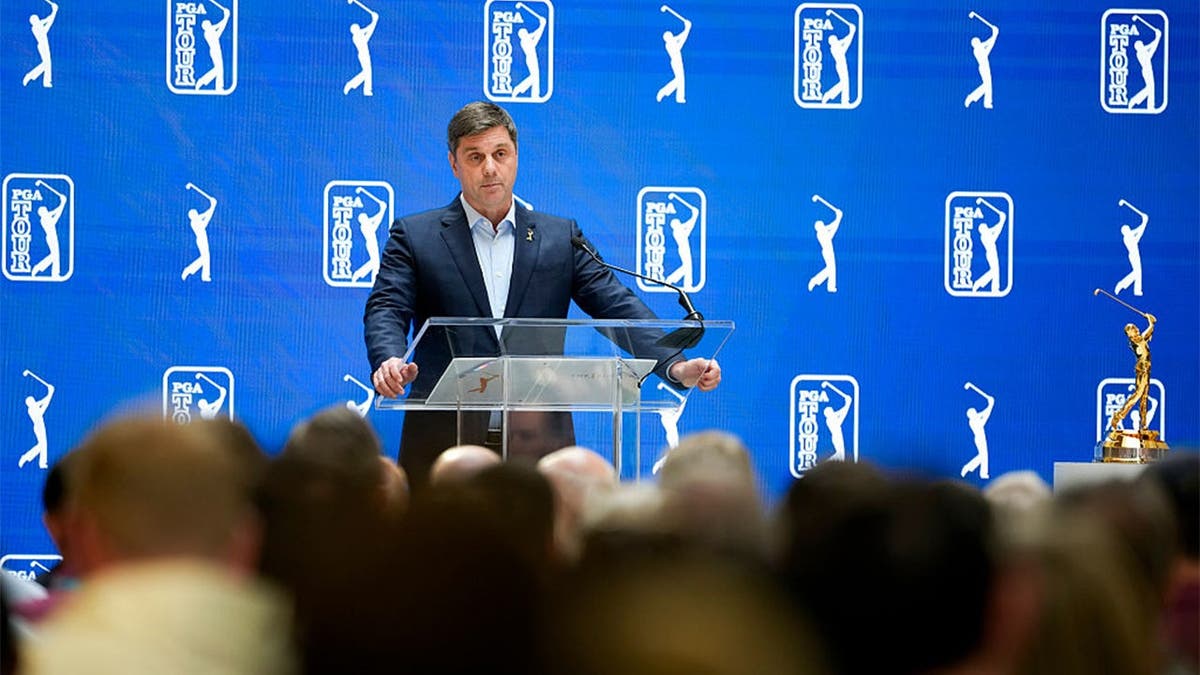 PGA Tour CEO Brian Rolapp addresses media
