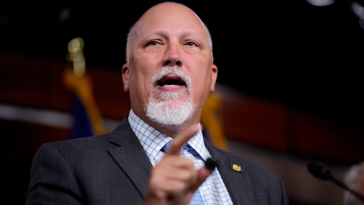 Rep. Chip Roy speaking at a news conference on Capitol Hill