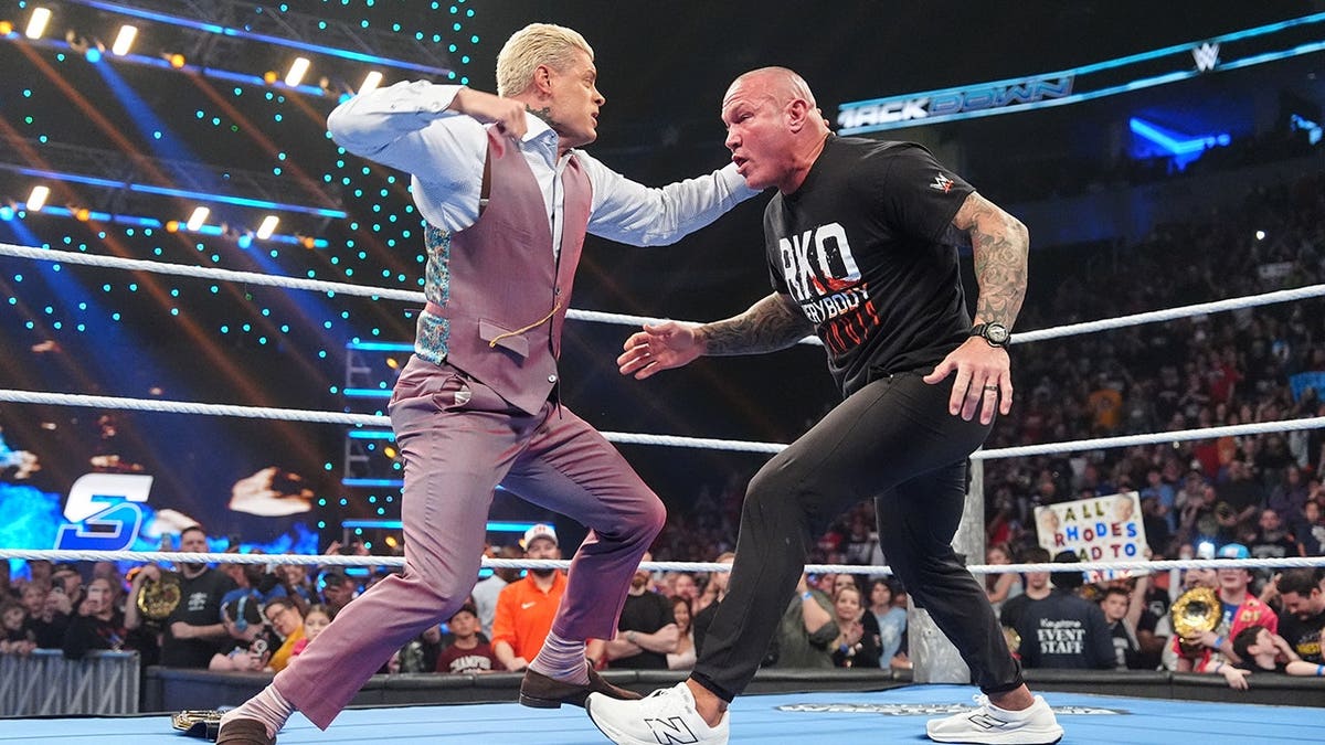 Cody Rhodes and Randy Orton wrestling in a ring at Enterprise Center