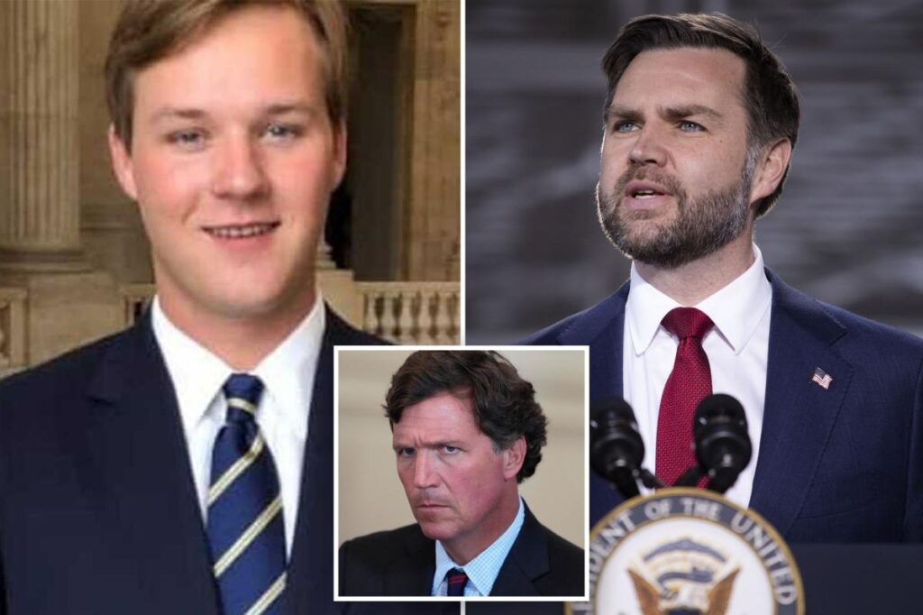 Tucker Carlson’s son exits JD Vance’s press team amid escalating feud between dad, Trump