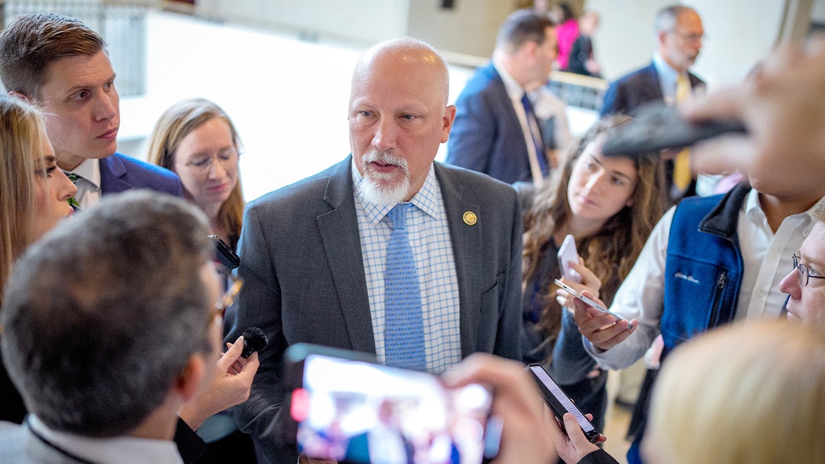 Rep. Chip Roy speaking to reporters on Capitol Hill in Washington, D.C.
