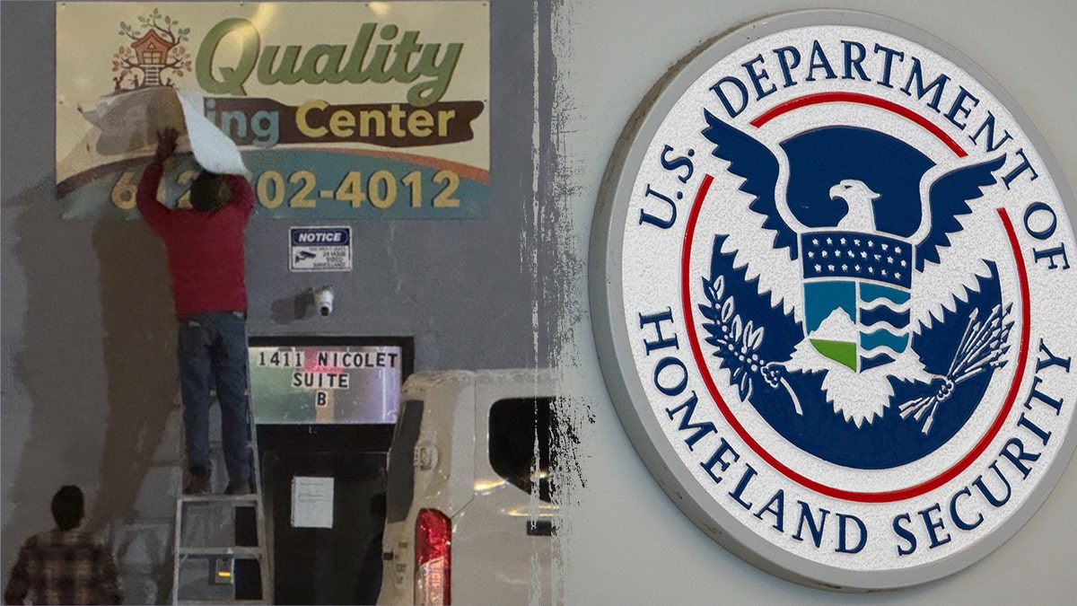 Kevin Carter standing near Minnesota Department of Human Services logo