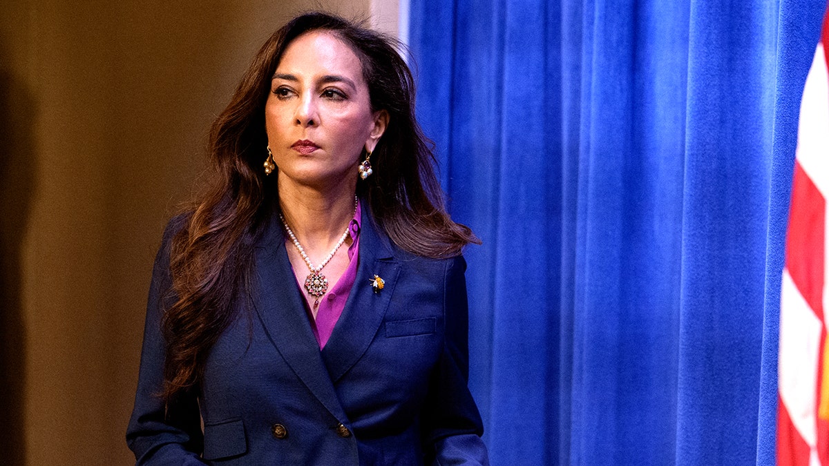 Harmeet Dhillon speaking at a podium