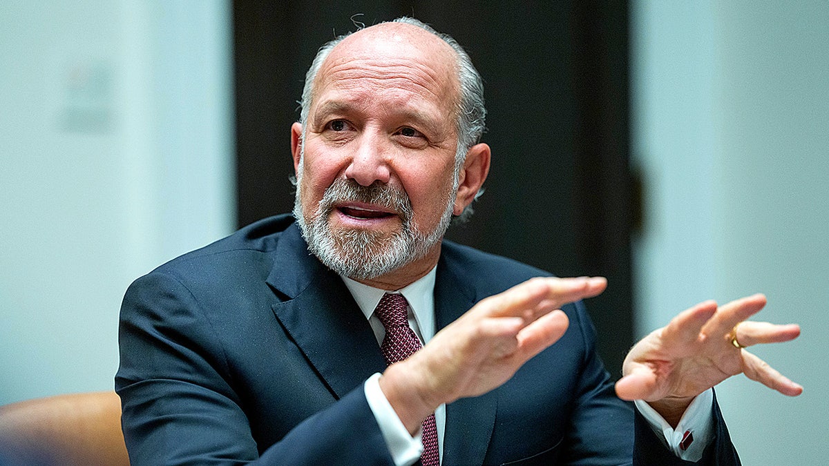 Commerce Secretary Howard Lutnick speaking during a roundtable in the Roosevelt Room at the White House