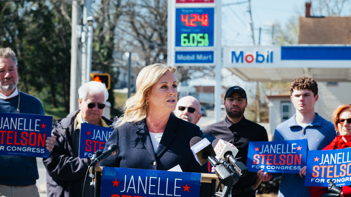 Janelle Stelson is seen at a Mobil gas station in Harrisburg, Pennsylvania.