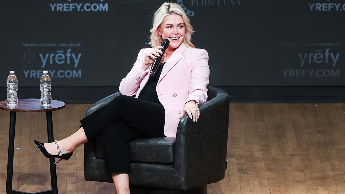 White House Press Secretary Karoline Leavitt speaking at George Washington University auditorium