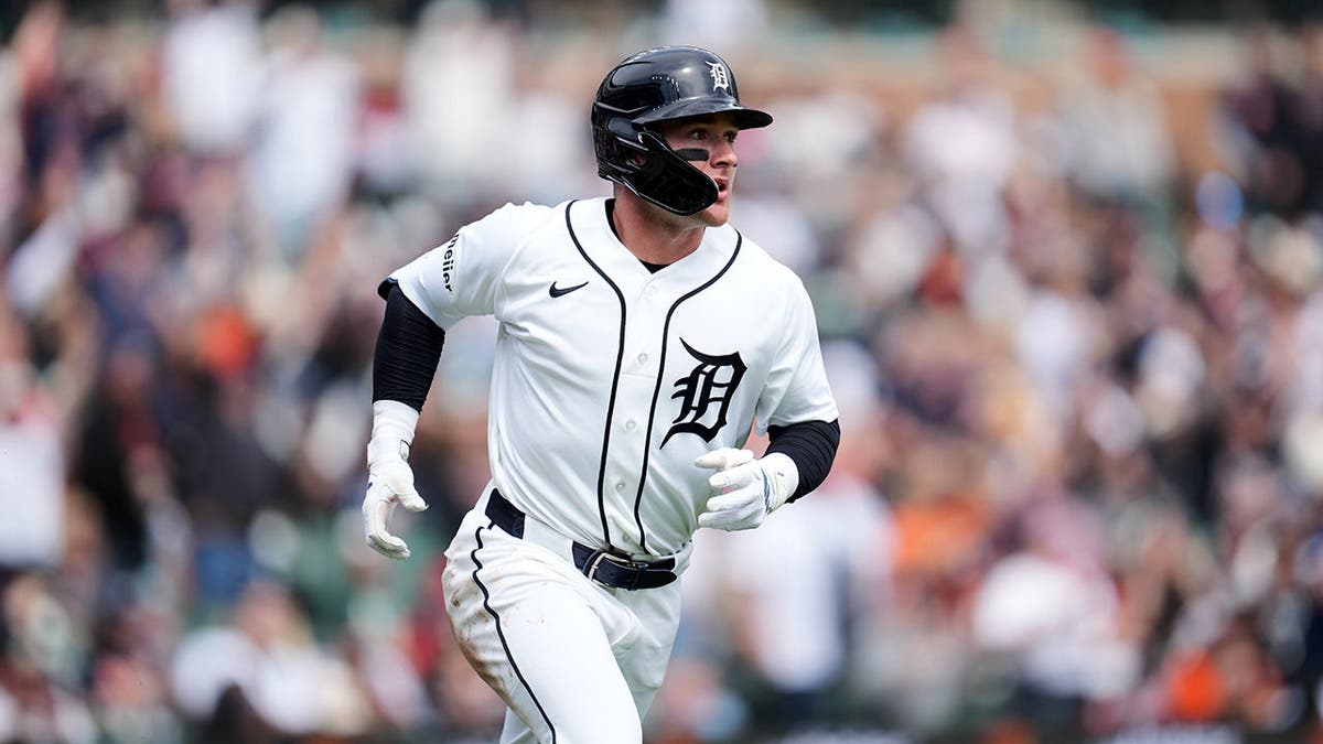 Detroit Tigers Kevin McGonigle watching baseball game action in Detroit