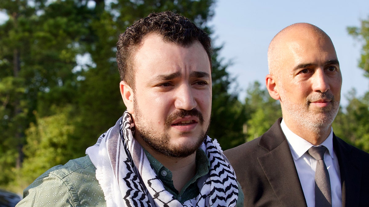 Mahmoud Khalil speaking after release from federal immigration detention in Jena Louisiana