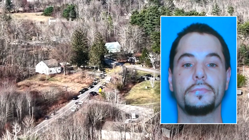 Massive manhunt underway in New Hampshire town after gunman allegedly wounds police officer, fires on family Massive manhunt underway in New Hampshire town after gunman allegedly wounds police officer, fires on family