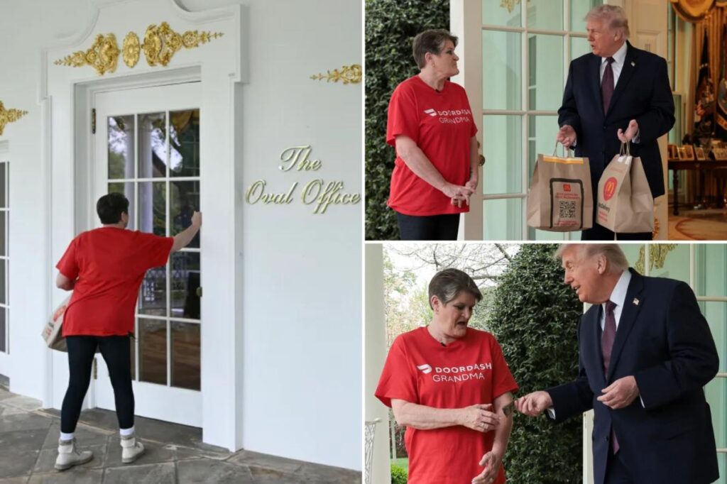 Trump tips DoorDash driver 0 for McDonald’s delivery at Oval Office to promote ‘no taxes on tips’